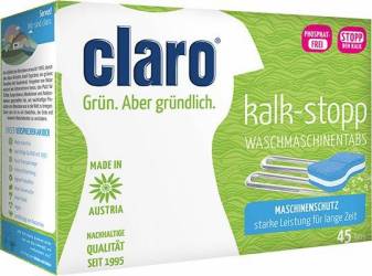 Tablete anticalcar, pentru masina de spalat rufe, 45 de tablete, 720g - Claro