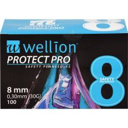 Wellion Protect Pro Safety Pen Needles 30 G 8 mm 100 St