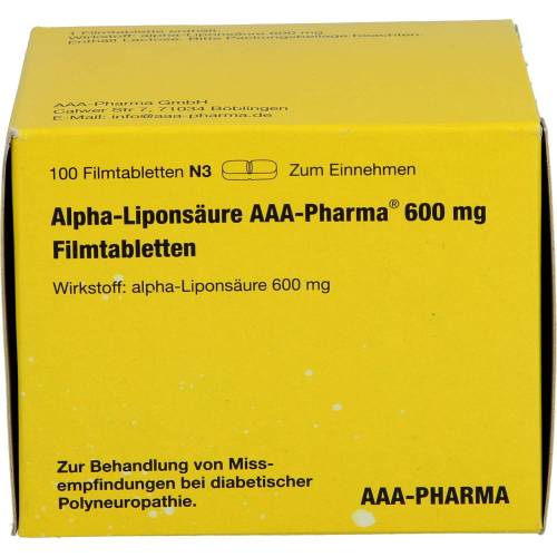 Alpha Liponsäure Aaa- Pharma 600 mg Filmtabletten 100 St