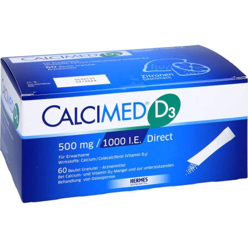 Calcimed D3 500 mg/1000 I.E. Direct Granulat 60 St