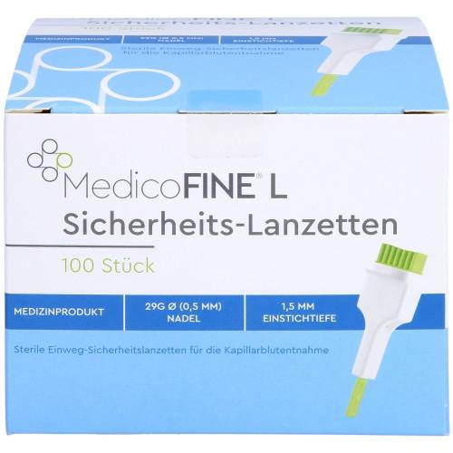 Medicofine Sicherheits-Lanzetten 29 G 0,5x1,5 mm 100 St