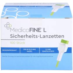 Medicofine Sicherheits-Lanzetten 29 G 0,5x1,5 mm 100 St
