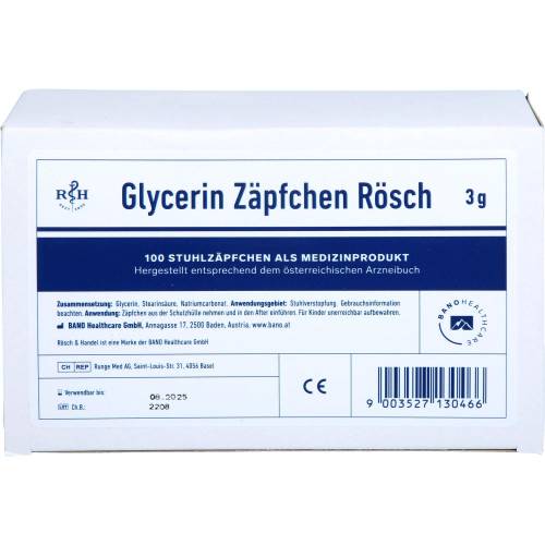 Glycerin Zäpfchen Rösch 3 g gegen Verstopfung 100 St