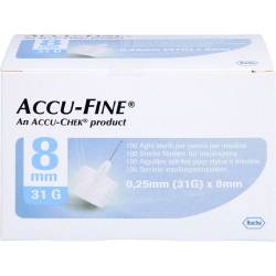 Accu Fine sterile Nadeln f.Insulinpens 8 mm 31 G 100 St