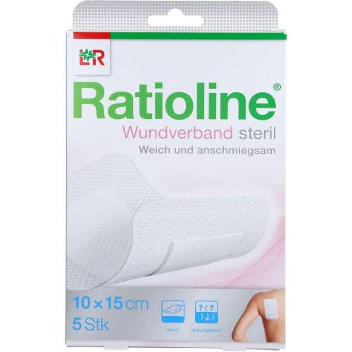 Ratioline Wundverband 15x10 cm steril 5 St