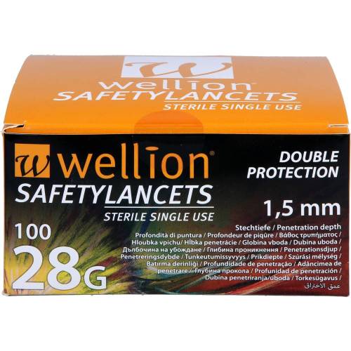 Wellion Safetylancets 28 G Sicherheitseinmallanz. 100 St