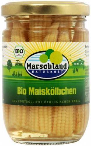Mini porumb in saramura, eco-bio, 230 g / 125 g, Marschland Naturkost