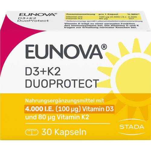 Eunova DuoProtect D3+K2 4000 I.E./80 µg Kapseln 30 St