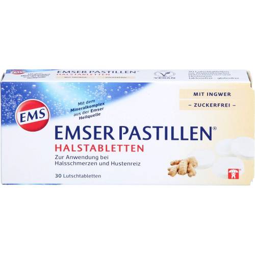 Emser Pastillen Halstabletten m.Ingwer zuckerfrei 30 St