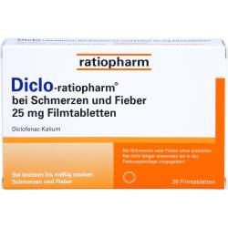 Diclo-Ratiopharm bei Schmerzen u.Fieber 25 mg Fta 20 St