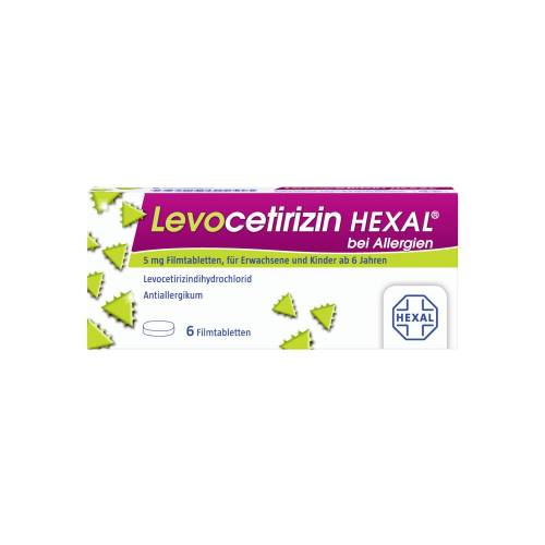 Levocetirizin Hexal bei Allergien 5 mg Filmtabl. 6 St