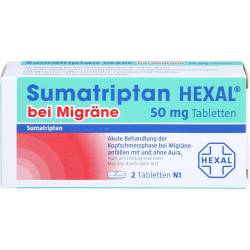 Sumatriptan Hexal bei Migräne 50 mg Tabletten 2 St