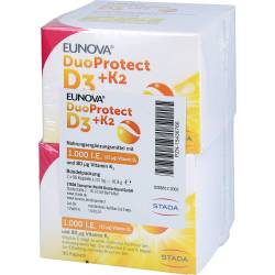Eunova DuoProtect D3+K2 1000 I.E./80 µg Kaps.Kombi 180 St