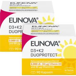 Eunova DuoProtect D3+K2 2000 I.E./80 µg Kaps.Kombi 180 St