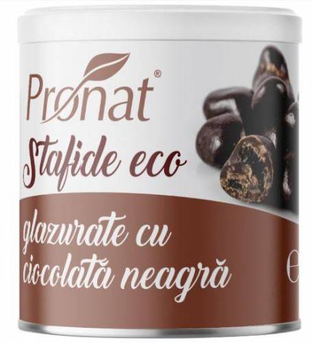 Stafide glazurate cu ciocolata neagra, eco-bio, 100g - Pronat