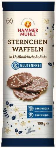 Napolitane glazurate in ciocolata cu lapte, fara gluten, 100g - Hammer Muhle