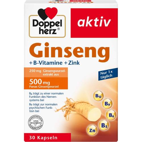 Doppelherz Ginseng 250+B-Vitamine+Zink Kapseln 30 St