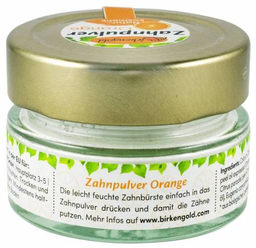 Pulbere pentru dantura cu portocale si xylitol, 30 g, Birkengold