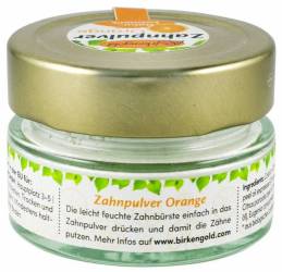 Pulbere pentru dantura cu portocale si xylitol, 30 g, Birkengold