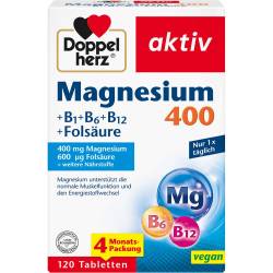 Doppelherz Magnesium 400+B1+B6+B12+Folsäure Tabl. 120 St