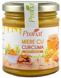 Miere cu curcuma,  eco-bio, 220g - Pronat