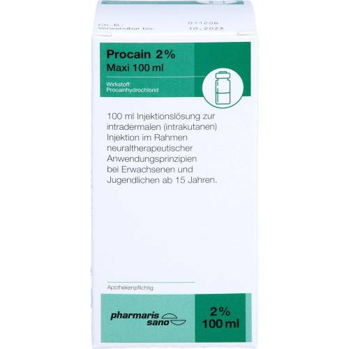 Procain pharmarissano 2% Maxi Inj.-Lsg.Fla.100 ml 100 ml