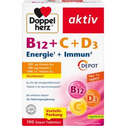 Doppelherz B12+C+D3 Depot aktiv Tabletten 100 St