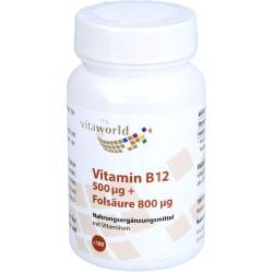 Vitamin B12 500 µg+Folsäure 800 µg Tabletten 180 St