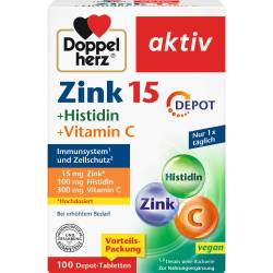 Doppelherz Zink 15 mg+Histidin+Vit.C Depot aktiv 100 St