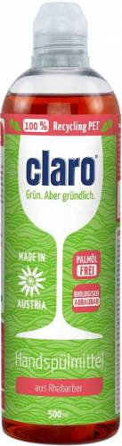 Detergent Lichid Pentru Spalarea Manuala A Vaselor, Cu Rubarba Eco-Bio 500ml - CLARO