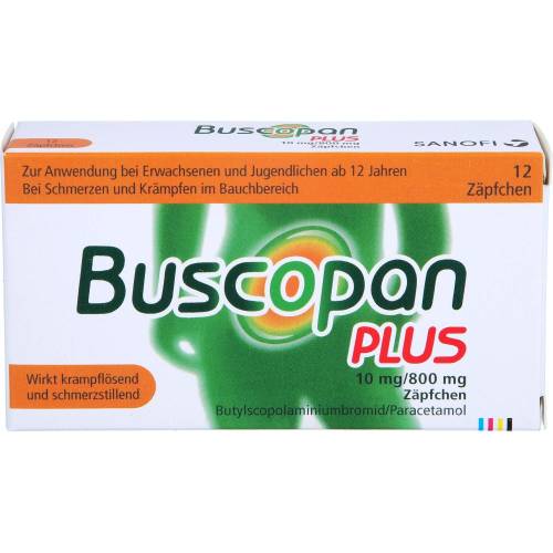 Buscopan plus 10 mg/800 mg Suppositorien 12 St