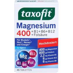 Taxofit Magnesium 400+B1+B6+B12+Folsäure Tabletten 45 St