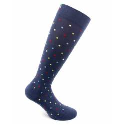 Sosete bumbac pana la genunchi, Fancy Socks, albastru - S