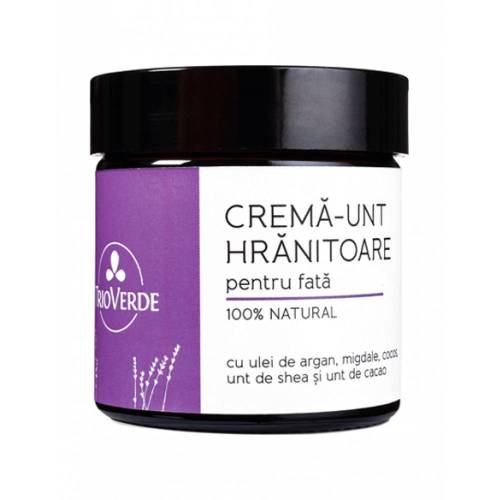 Crema-UNT Hranitoare pentru fata 100% naturala cu Unt de Shea si Ulei de Migdale, 50ml - Trio Verde