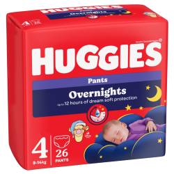 Scutece-chilotel de noapte Overnight Pants Nr. 4, 9-14kg, 26 bucati, Huggies