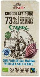Ciocolata neagra fairtrade 73% cacao cu Fleur de Sel Eco-Bio 100g - Sole