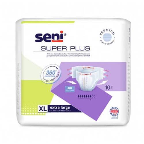 Seni Super Plus Fit & Dry Scutece pentru adulti 7 picaturi nr.4 XL 10 bucati
