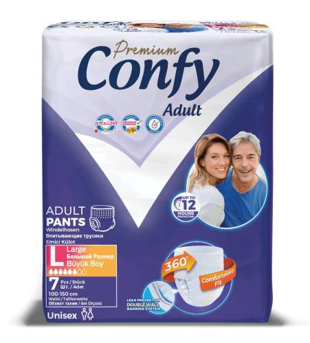Scutece chilotel pentru adulti Premium Marime L, 7 bucati, Confy