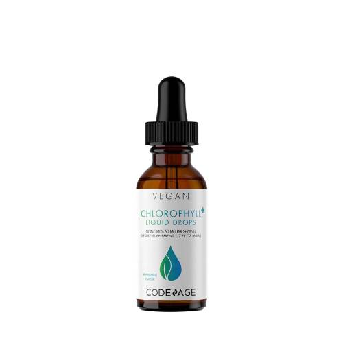 Code Age Chlorophyll Liquid Drops, Clorofila Lichida - Aroma Menta, 60 ml, GNC