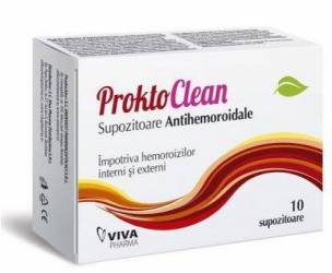 PROKTOCLEAN Supozitoare ANTIHEMOROIDALE 10 Bucati - VITALIA PHARMA