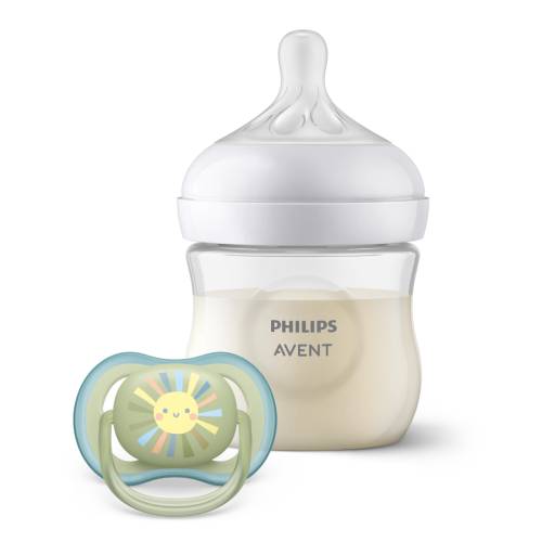 Set Biberon 125ml si Suzeta 0-6l, Natural Response, Avent