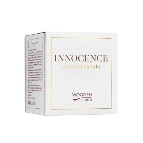 Lumanare naturala cu lemn de santal Innocence, eco-bio, 200 g, Wooden Spoon