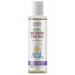 Sampon si gel dus pentru copii si bebelusi Organic Herbs, eco-bio, 200 ml, Wooden Spoon