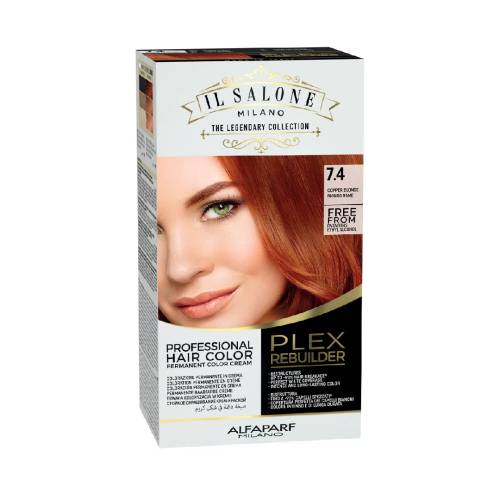 Vopsea permanenta Il Salone Plex Rebuilder Nr. 7.4 Copper Blonde, 100ml, Alfaparf