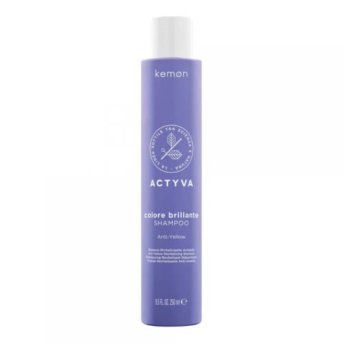 Sampon par blond cu pigment violet Anti-Yellow Actyva Colore Brillante, 250ml, Kemon