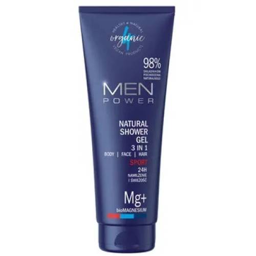 Gel de dus 3 in 1 Sport Men Power, 500ml, 4Organic