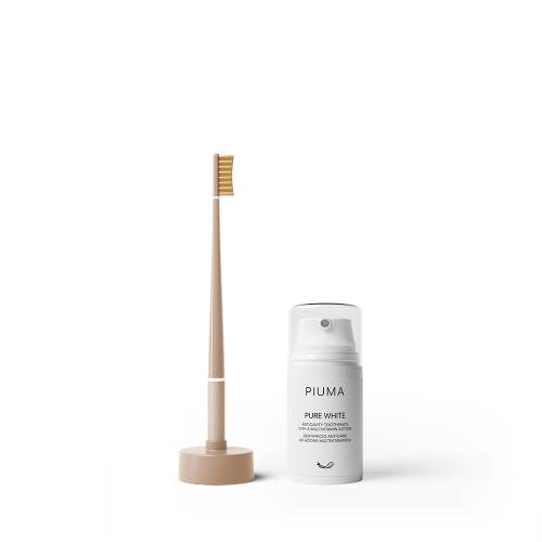 Set Pasta de dinti + Periuta Gold Nude, 75ml, Piuma