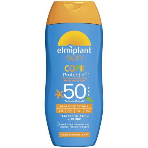 Lapte protectie solara pentru copii SPF50 Sun, 200ml, Elmiplant