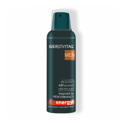 Deodorant antiperspirant pentru barbati Energy, 150ml, Gerovital