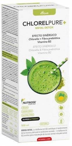 Chlorelpure, bautura detoxifianta cu aroma de menta si lamaie, 500 ml, Intersa Labs